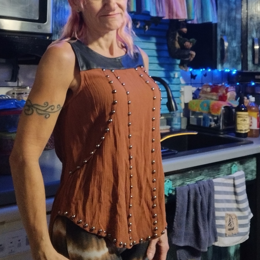 Studded sleeveless top